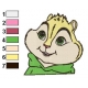 Theodore The Chipmunks Embroidery Design 02